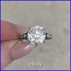 Art Deco Style Old Mine Cushion Cut Moissanite Vintage Engagement & Wedding Ring