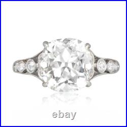 Art Deco Style Old Mine Cushion Cut Moissanite Vintage Engagement & Wedding Ring