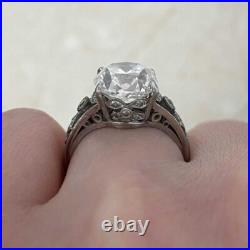 Art Deco Style Old Mine Cushion Cut Moissanite Vintage Engagement & Wedding Ring