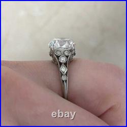 Art Deco Style Old Mine Cushion Cut Moissanite Vintage Engagement & Wedding Ring