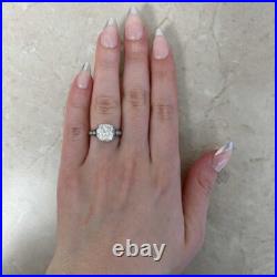 Art Deco Style Old Mine Cushion Cut Moissanite Vintage Engagement & Wedding Ring