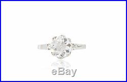 Art Deco Style Vintage Engagement Ring with 2.00 Carat Old European Cut CZ 14KWG