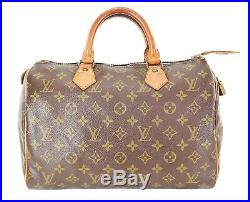 Auth VTG LOUIS VUITTON Speedy 30 Monogram Boston Handbag Purse Old Style #35900
