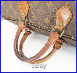 Auth VTG LOUIS VUITTON Speedy 35 Monogram Boston Handbag Purse Old Style #35607