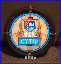 Authentic Vintage 1980's OLD STYLE ON TAP Lighted Ships Porthole Beer Sign WOW