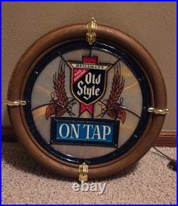 Authentic Vintage 1980's OLD STYLE ON TAP Lighted Ships Porthole Beer Sign WOW