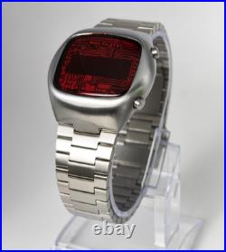 BENLYWATCH 1970s Old Vintage Red LED Digital Watch for Men Dot Matrix Display