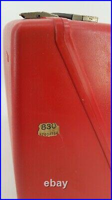 BERNINA 830 Record Sewing Machine Red Hard Case Cover & Styrofoam VTG Old Style