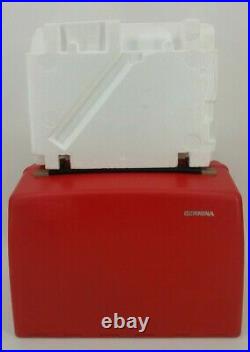 BERNINA 830 Record Sewing Machine Red Hard Case Cover & Styrofoam VTG Old Style
