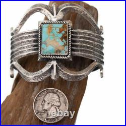 BIG Navajo TUFA CAST Bracelet #8 Number Eight Turquoise Vintage Old Style Heavy