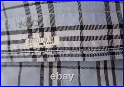 BURBERRY LONDON Men's L Shirt NOVA Check Cotton LONG Sleeve Blue Plaid Button Up