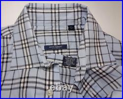 BURBERRY LONDON Men's L Shirt NOVA Check Cotton LONG Sleeve Blue Plaid Button Up