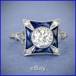 Basel Ring. 1.01 Carat Vintage Style Engagement Ring. Old Euro Cut Diamond