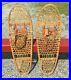 Beautiful-Vintage-SNOWSHOES-BEAR-PAW-36x12-OLD-STYLE-LEATHER-BINDINGS-Snow-Shoes-01-go