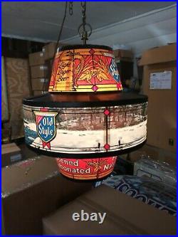 Beer Sign Old Style Motion Light Spinning Spaceship Vtg Bar Light Man Cave W@W
