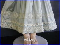 Blue silk french Doll Dress Antique Style for 24-26 dolls Old or Modern
