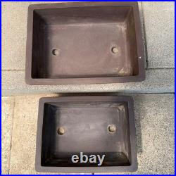 Bonsai Pot Long Rectangular Vintage Old Style with Wear and Dirt