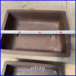 Bonsai Pot Long Rectangular Vintage Old Style with Wear and Dirt