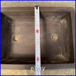 Bonsai Pot Long Rectangular Vintage Old Style with Wear and Dirt