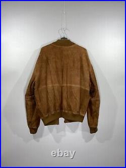 Burberry Vintage Mens Old Money Style Brown Suede Leather Jacket Size XL