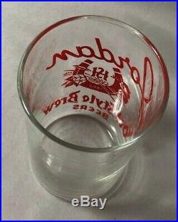 C 1940 JORDAN Minnesota OLD STYLE BREW BEER Horseshoe GLASS Original VINTAGE