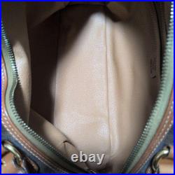 CELINE Macadam Half Moon Vintage Leather Handbag Brown Old Style Authentic A1336