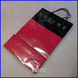 CELINE Macadam Half Moon Vintage Leather Handbag Brown Old Style Authentic A1336