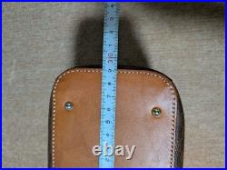 CELINE Macadam Half Moon Vintage Leather Handbag Brown Old Style Authentic A1336