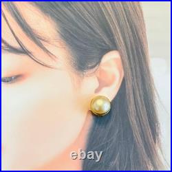 CELINE Vintage Gold Earrings with Faux Pearl, Large, Damaged, Old Style