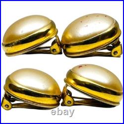 CELINE Vintage Gold Earrings with Faux Pearl, Large, Damaged, Old Style