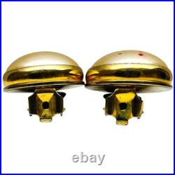 CELINE Vintage Gold Earrings with Faux Pearl, Large, Damaged, Old Style