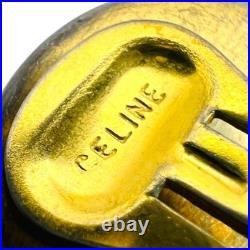 CELINE Vintage Gold Earrings with Faux Pearl, Large, Damaged, Old Style