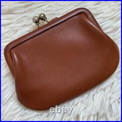 COACH Vintage Glovetanned Leather Kiss Lock Coin Purse Brown Old Style Wallet COACH Vintage Glovetanned Leather Kiss Lock Coin Purse Brown Old Style Wallet