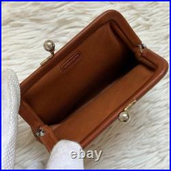 COACH Vintage Glovetanned Leather Kiss Lock Coin Purse Brown Old Style Wallet COACH Vintage Glovetanned Leather Kiss Lock Coin Purse Brown Old Style Wallet