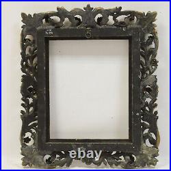 Ca. 1850 Old wooden Carved Florentine style painting mirror frame 16.9 x 13.8 in