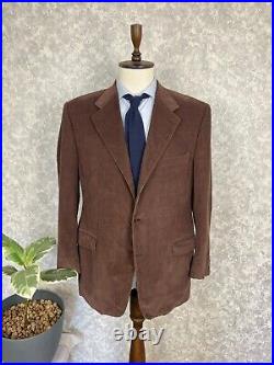 Canali Brown Velvet Cotton Old Money Style Italian Formal Suit 48, EU 58 W35 L31