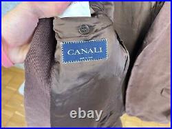 Canali Brown Velvet Cotton Old Money Style Italian Formal Suit 48, EU 58 W35 L31