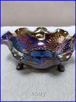 Carnival Glass Bowl, 60+ years old, Japanese-style pattern, unused, vintage