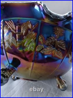 Carnival Glass Bowl, 60+ years old, Japanese-style pattern, unused, vintage