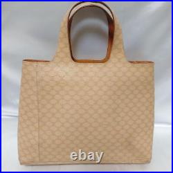 Celine Macadam Tote Handbag Vintage Old Style Brown Canvas /N23