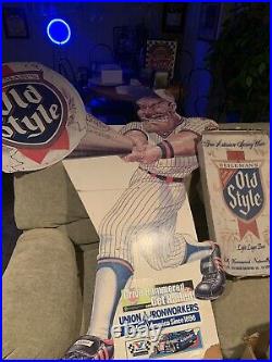 Chicago Cubs Old Style Vintage Cardboard Standup and Old Style Can