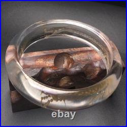 Chinese Style Vintage Old White Crystal Bracelet Inside Carving Chinese Loong