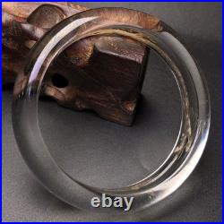 Chinese Style Vintage Old White Crystal Bracelet Inside Carving Chinese Loong