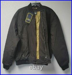 Classic DERBY JACKET vtg Style 300 Black w Gold Paisley Lining Old School Bomber