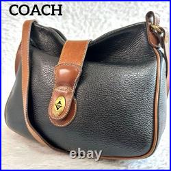 Coach Authentic Vintage Leather Shoulder Bag Turnlock Old Style Classic