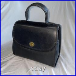 Coach Vintage Black Leather Handbag Rare Old Style Near Mint Condition