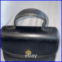 Coach Vintage Black Leather Handbag Rare Old Style Near Mint Condition