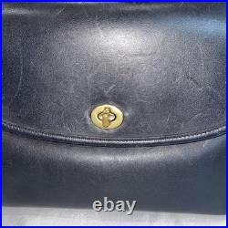 Coach Vintage Black Leather Handbag Rare Old Style Near Mint Condition