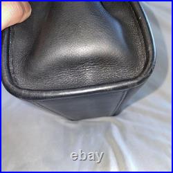 Coach Vintage Black Leather Handbag Rare Old Style Near Mint Condition