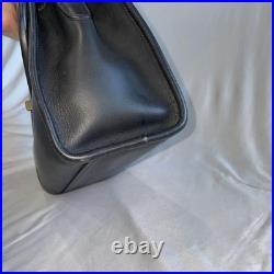 Coach Vintage Black Leather Handbag Rare Old Style Near Mint Condition